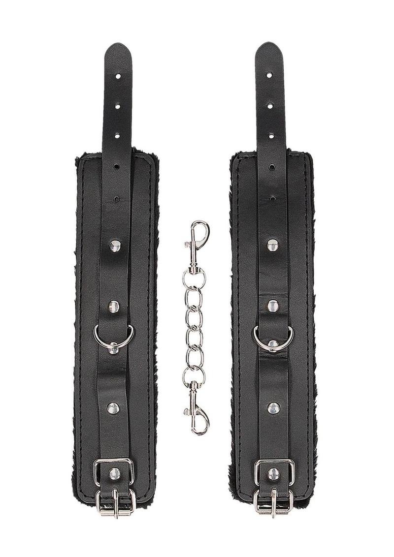 Ouch! Plush Bonded Leather Hand Cuffs - Image 3