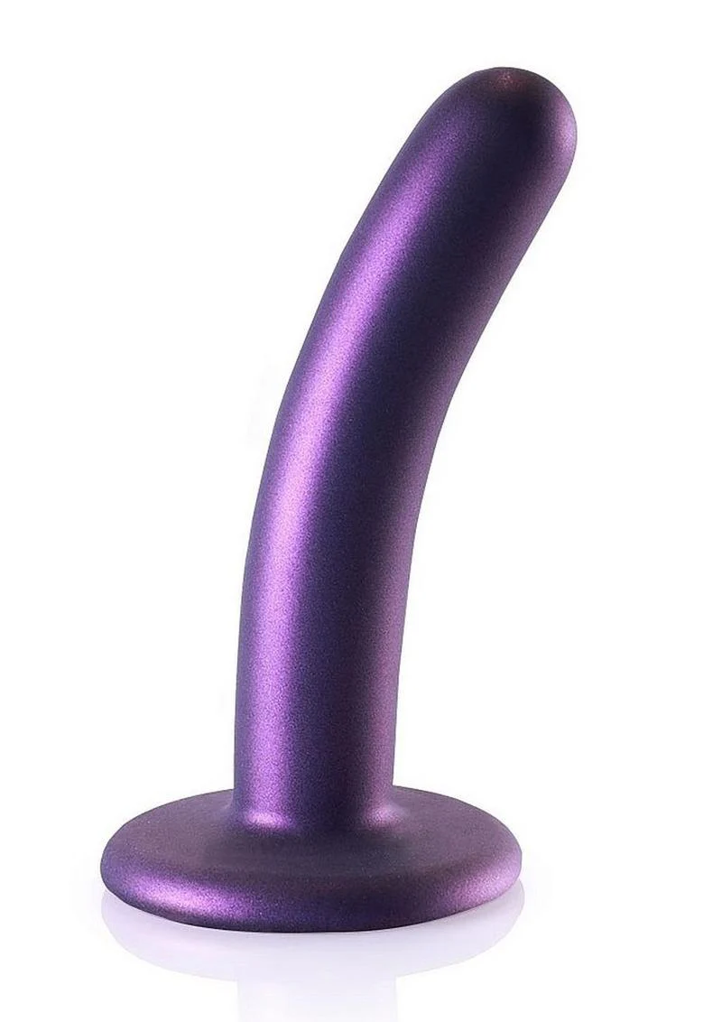 Ouch! Smooth G-Spot Silicone Dildo 5in - Metallic - Image 2
