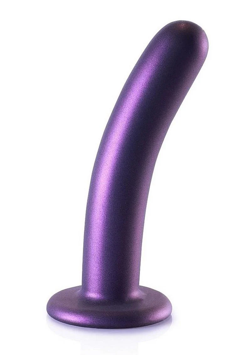 Ouch! Smooth G-Spot Silicone Dildo 6in - Metallic - Image 2