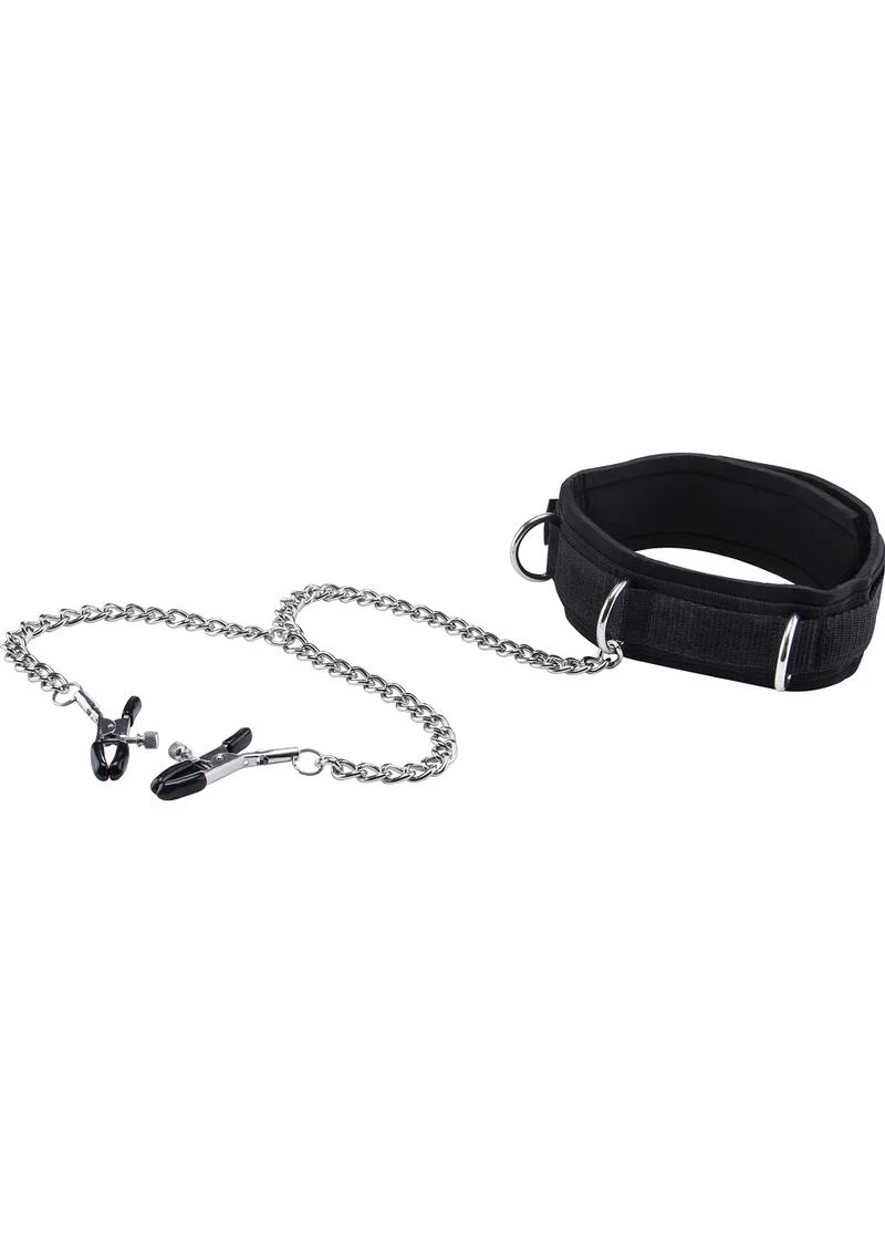 Ouch! Velcro Collar with Nipple Clamps - Image 2