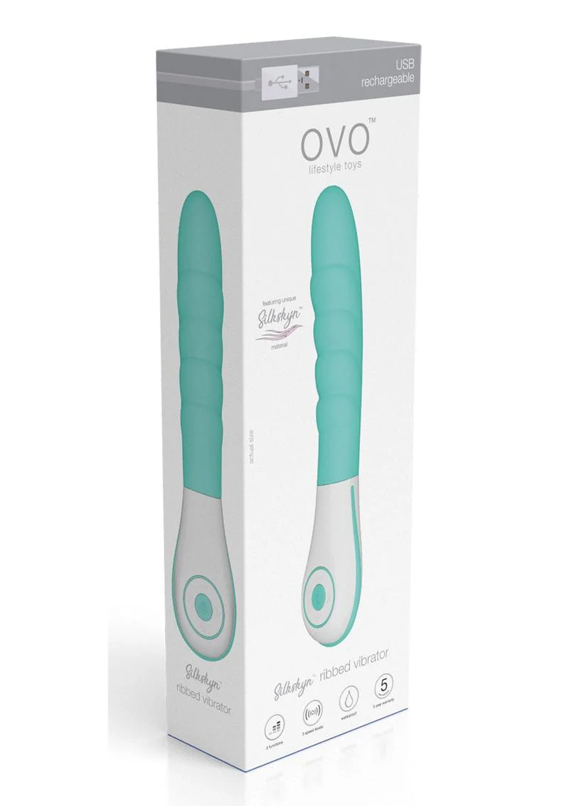 OVO Silkskyn Rechargeable Silicone Ribbed Vibrator - Image 3