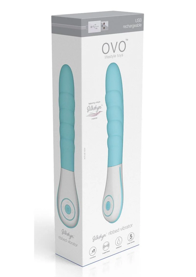 OVO Silkskyn Rechargeable Silicone Ribbed Vibrator - Image 5