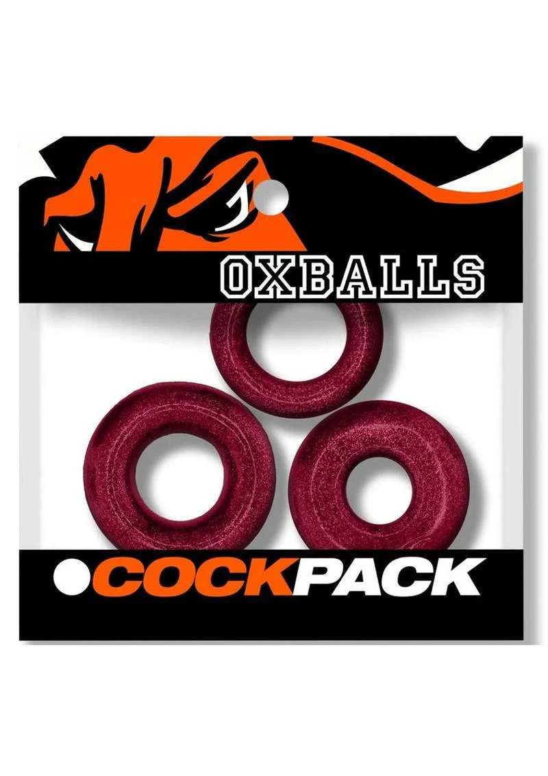 Oxballs Cockpack Multi Design Cockrings (3 Pack) - Cherry Lips - Image 2