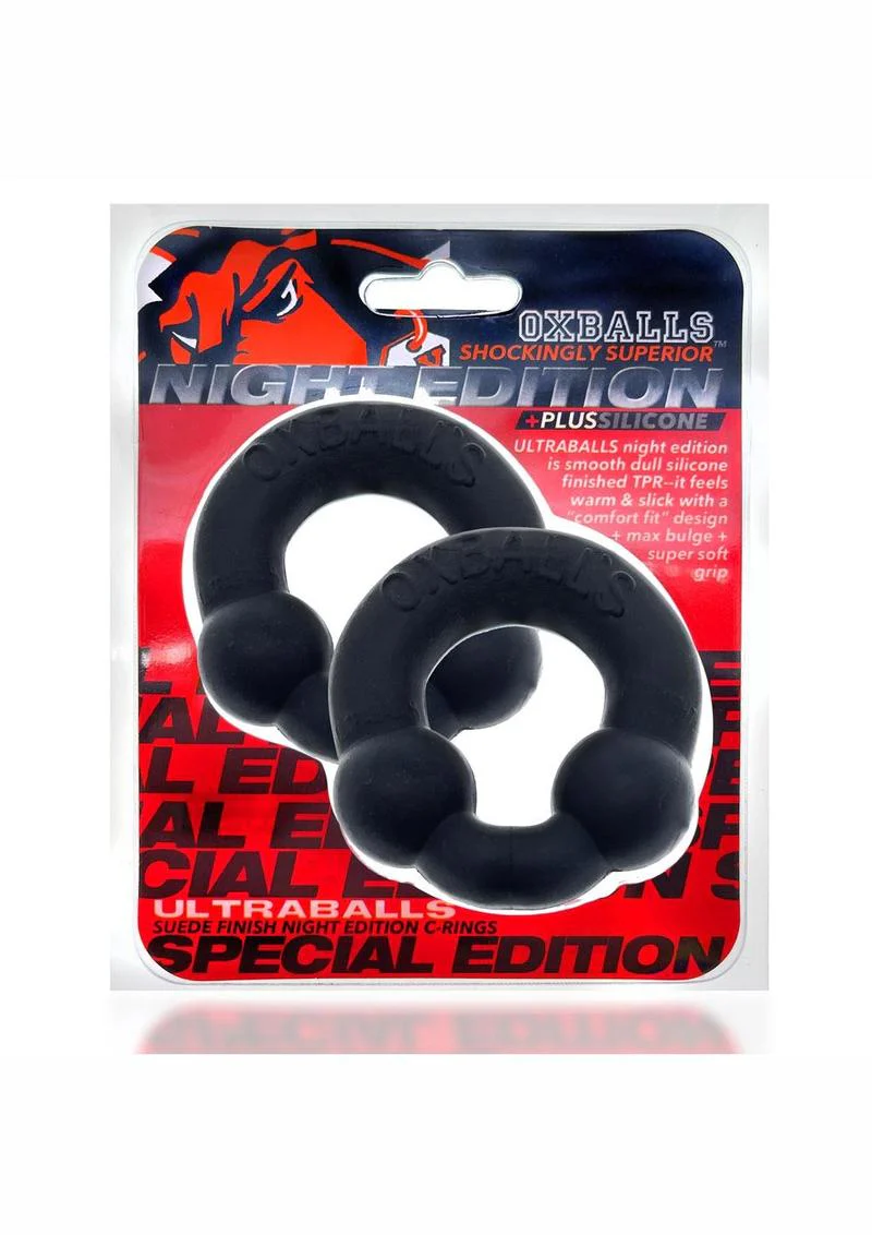 Oxballs Ultraballs Cock Ring Set (2 Pack)- Night Edition - Image 2