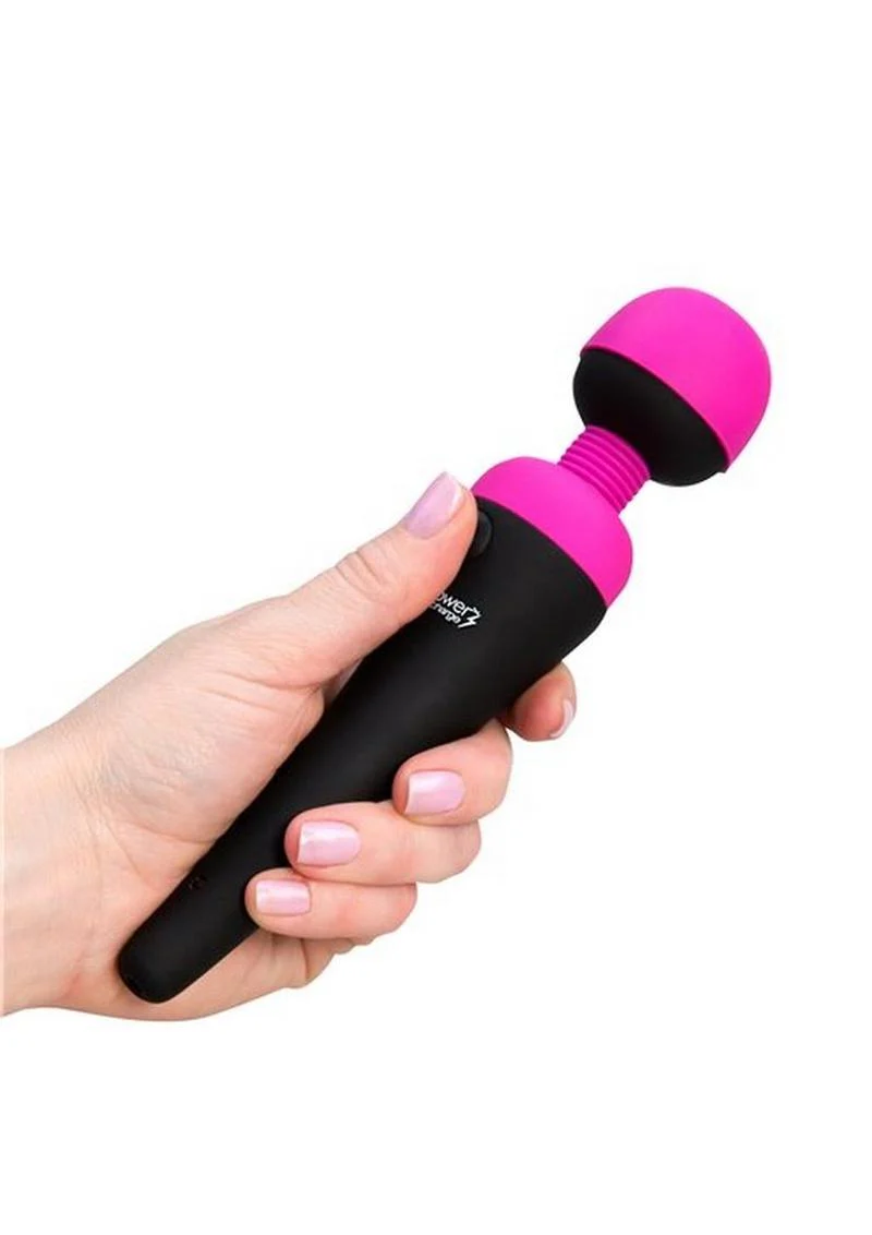 Palmpower Rechargeable Silicone Personal Wand Massager - Fuschia - Image 4