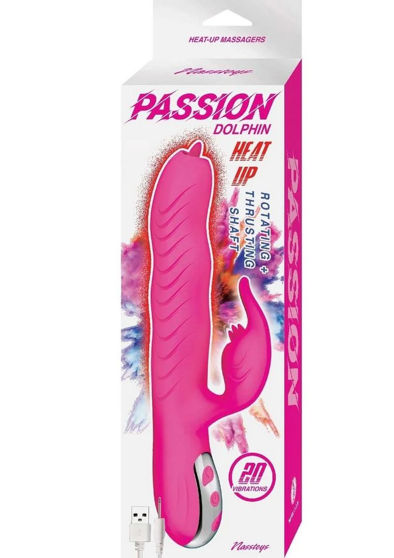 Passion Dolphin Heat Up Rechargeable Silicone Rabbit Vibrator - Image 2