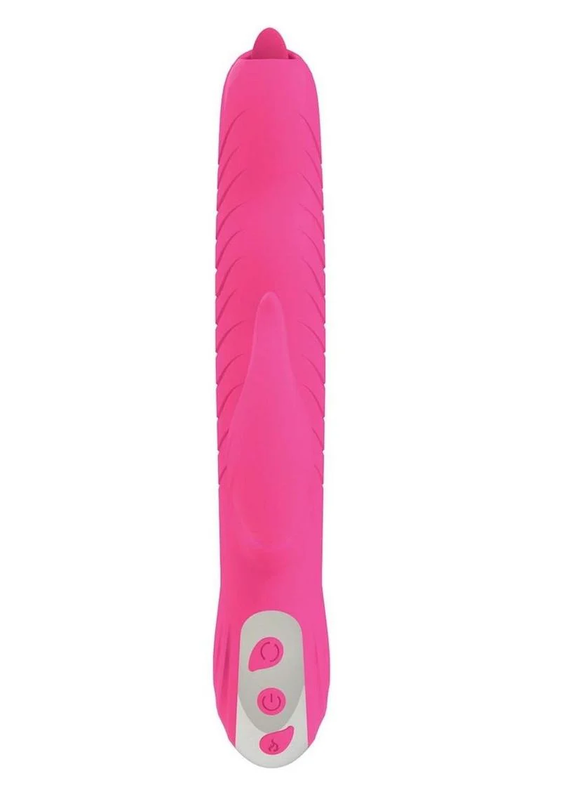 Passion Dolphin Heat Up Rechargeable Silicone Rabbit Vibrator - Image 3