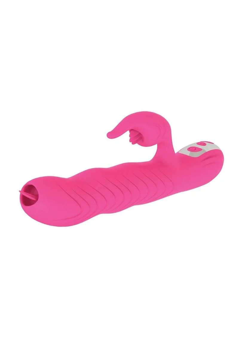 Passion Dolphin Heat Up Rechargeable Silicone Rabbit Vibrator - Image 4