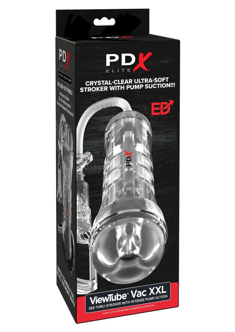 Pdx Elite Viewtube Vac XXL Pump See-Thru EZ-Grip Pump Stroker - General Orifice - Image 2
