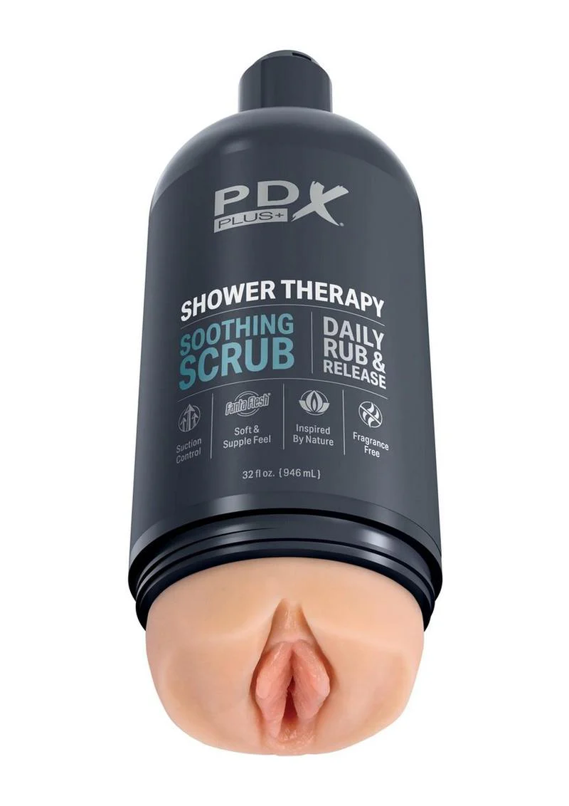 Pdx Plus Shower Therapy Soothing Scrub Discreet Stroker - Vanilla - Image 3
