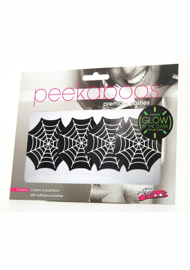 Peekaboo Glow In The Dark Webs Pasties - Image 2