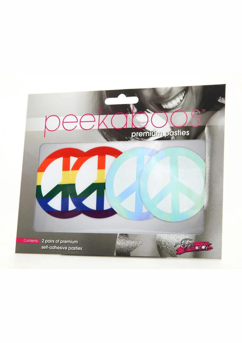 Peekaboo Pride Peace Signs Pasties - Image 2