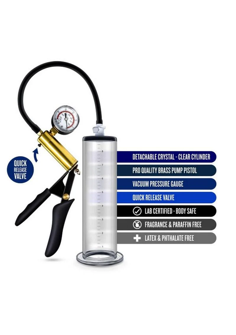 Performance Vx6 Vacuum Penis Pump with Brass Pistol and Pressure Gauge - Image 3