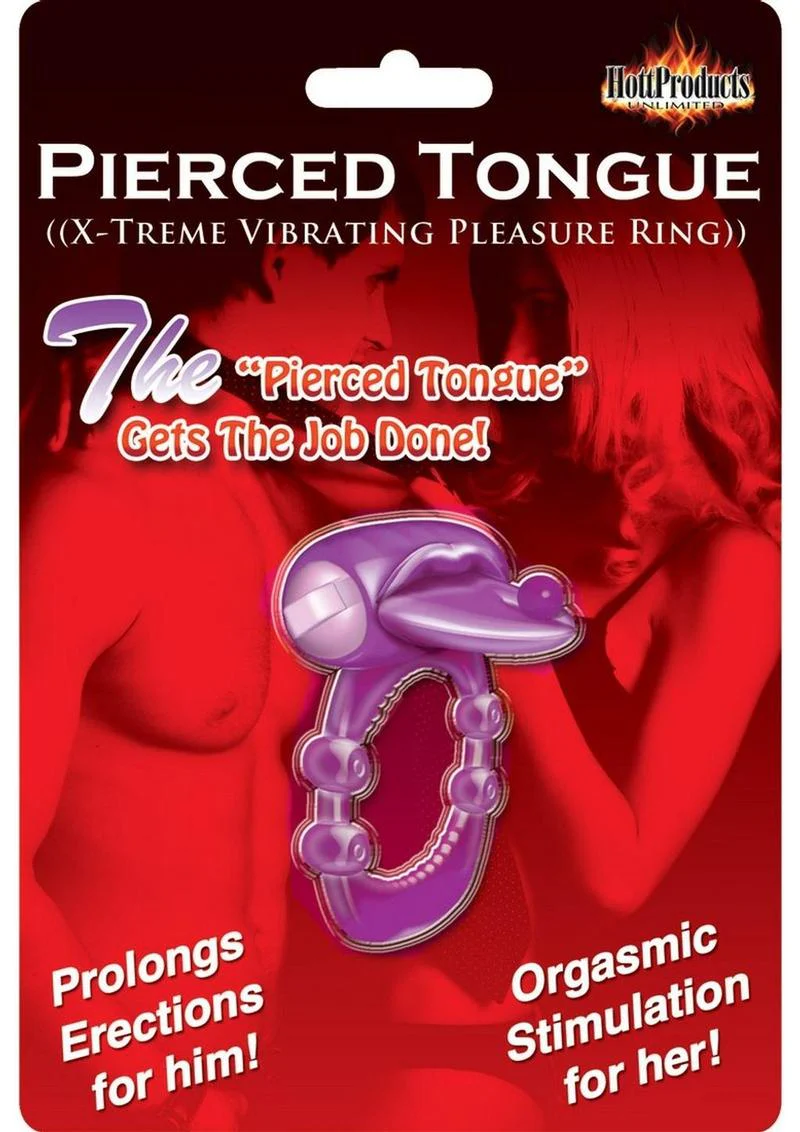 Pierced Tongue Vibrating Silicone Cock Ring Waterproof - Image 5