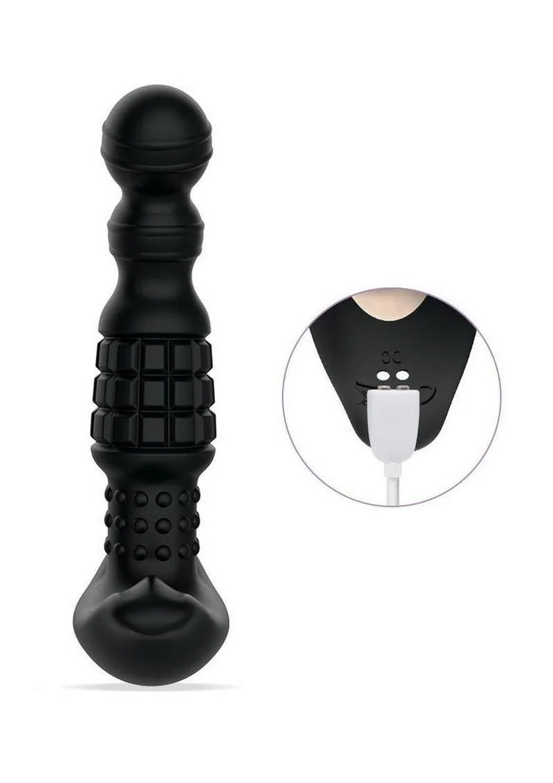 Pineapple Man Rolling Bead Vibrating Rechargeable Silicone Prostate Massager - Image 3