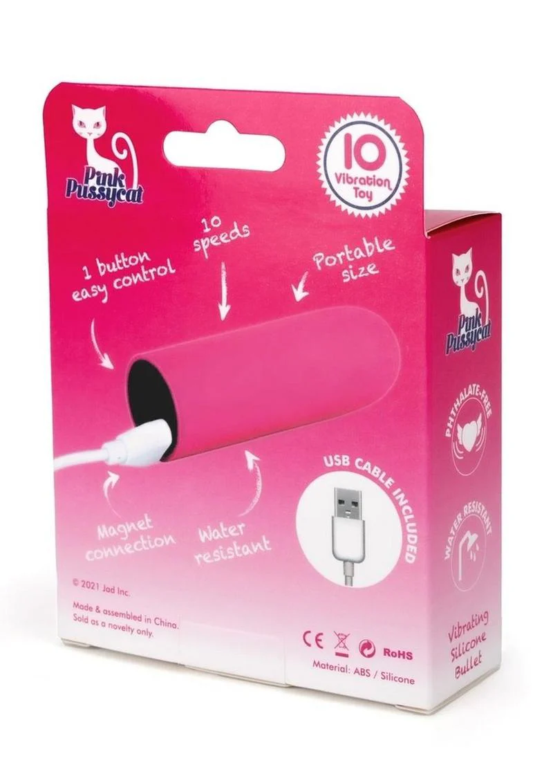 Pink Pussycat Vibrating Silicone Bullet - Image 4