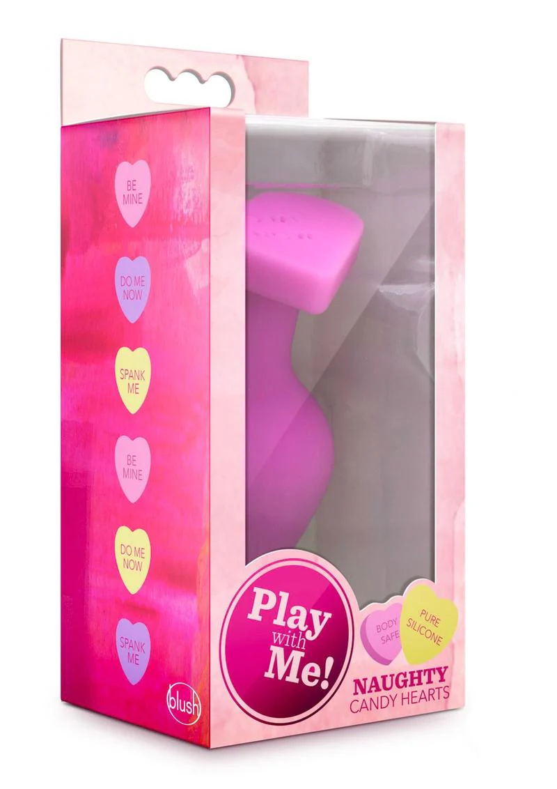 Play with Me Naughty Candy Heart Be Mine Silicone Butt Plug - Image 2