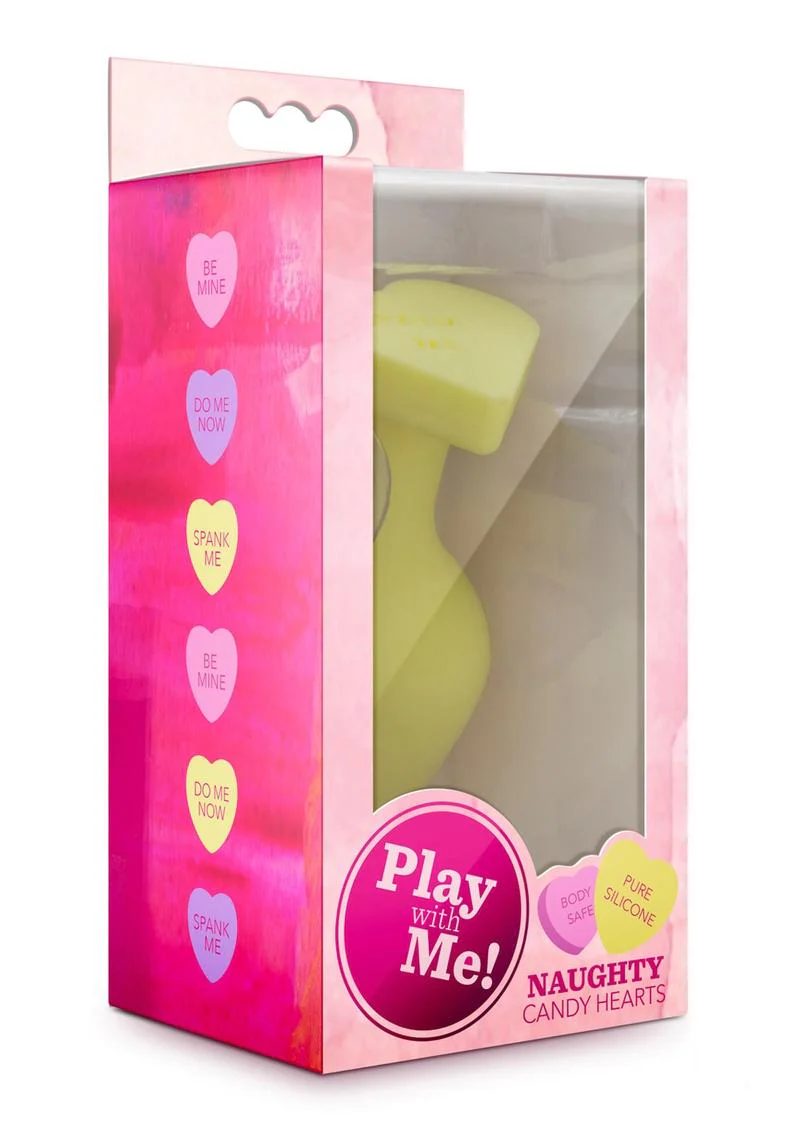 Play with Me Naughty Candy Heart Spank Me Silicone Butt Plug - Image 2