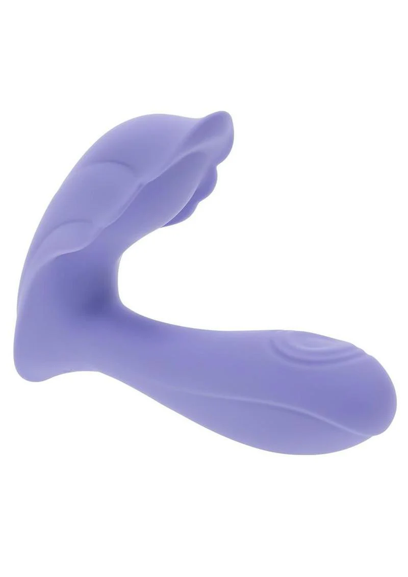 Playboy Lilac Fantasy Rechargeable Silicone Tapping Dual Vibrator with Remote - Image 3
