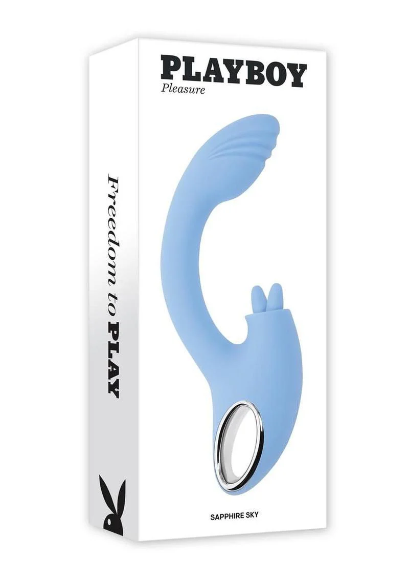 Playboy Sapphire Sky Rechargeable Silicone Dual Vibrator - Image 2