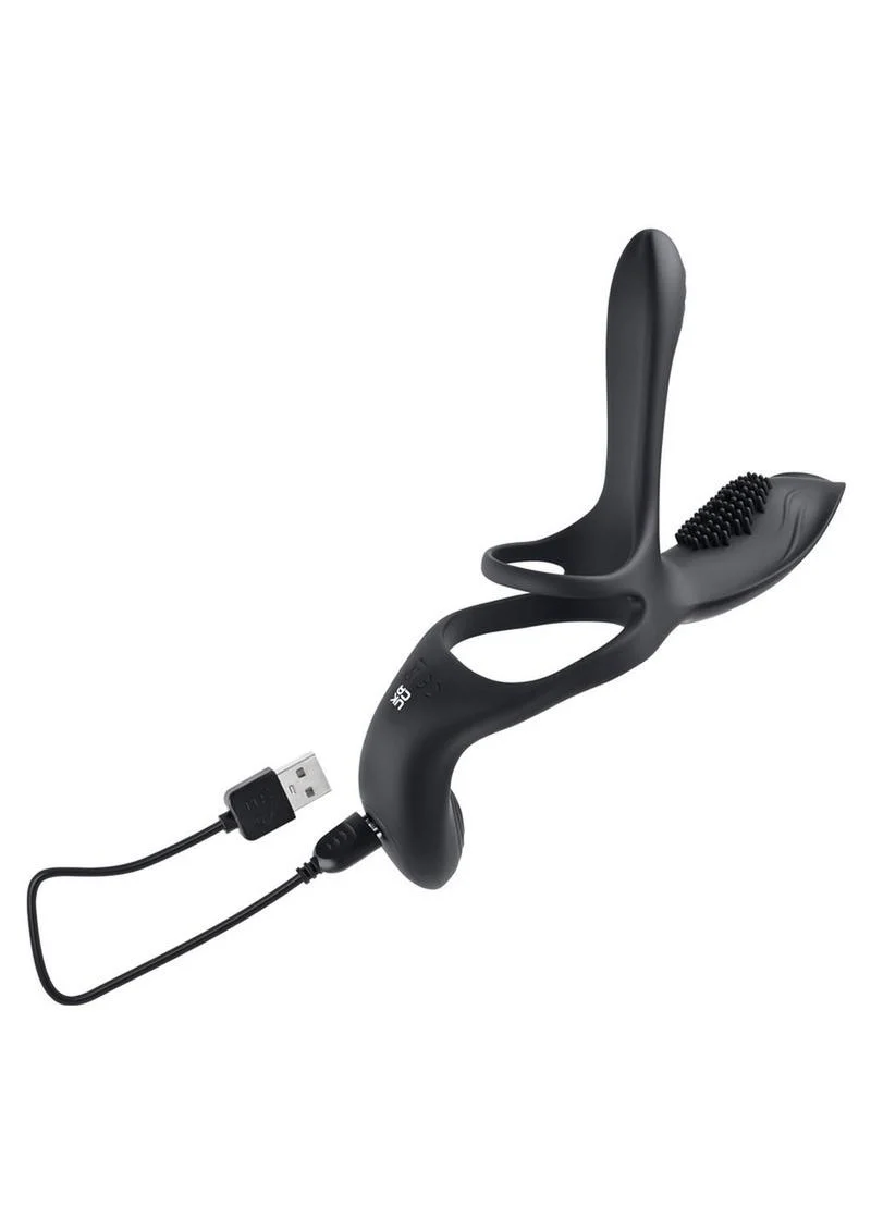 Playboy The 3 Way Rechargeable Silicone Cock Ring - Image 4