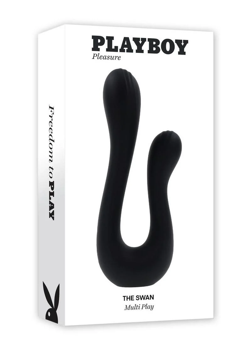 Playboy The Swan Rechargeable Silicone Dual Vibrator - Image 2