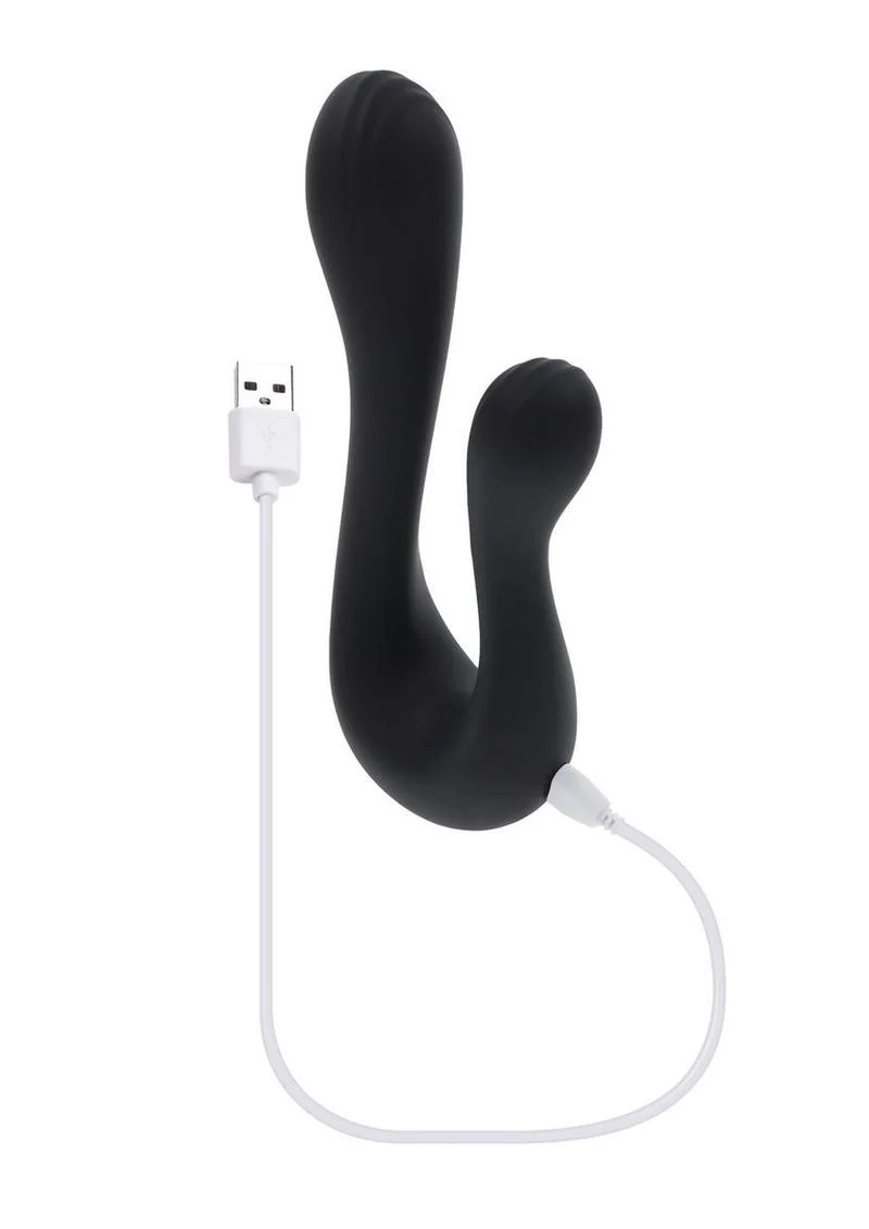 Playboy The Swan Rechargeable Silicone Dual Vibrator - Image 4