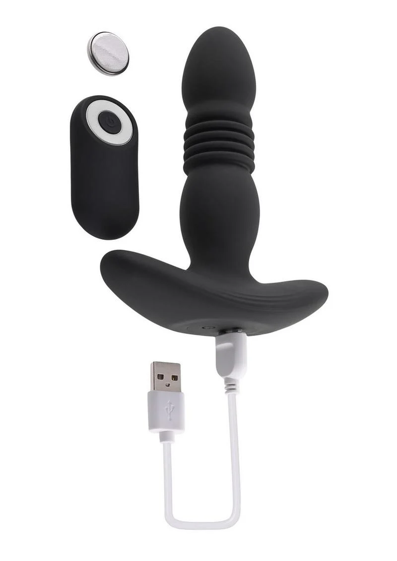Playboy Trust The Thrust Rechargeable Silicone Thrusting Anal Plug with Remote Control - Image 4
