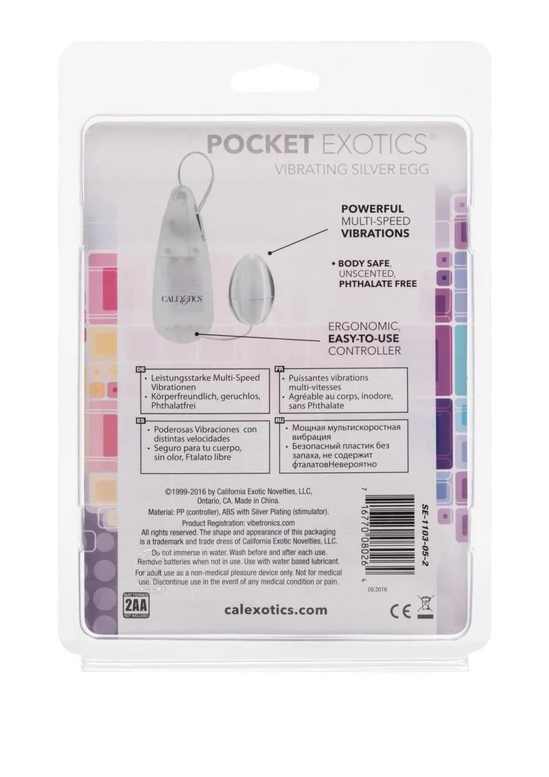 Pocket Exotics Vibrating Silver Egg - Image 4