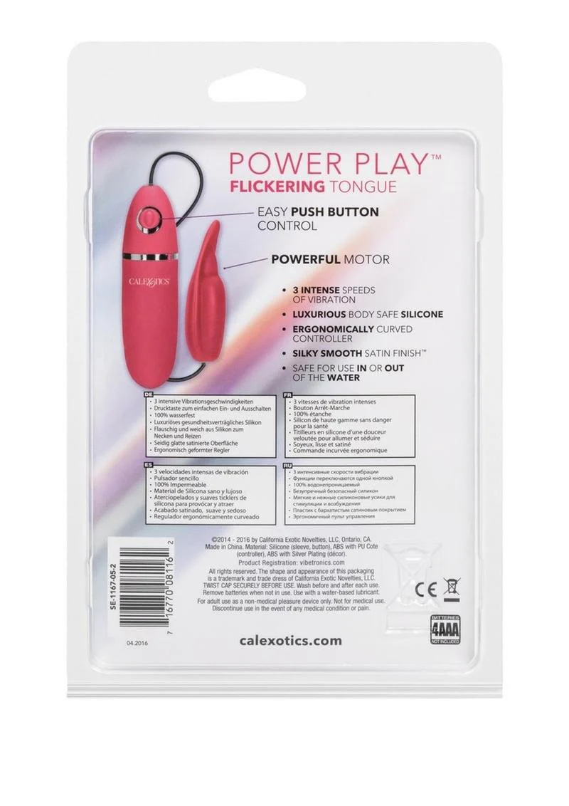 Power Play Flickering Tongue Silicone Massager Bullet - Image 4