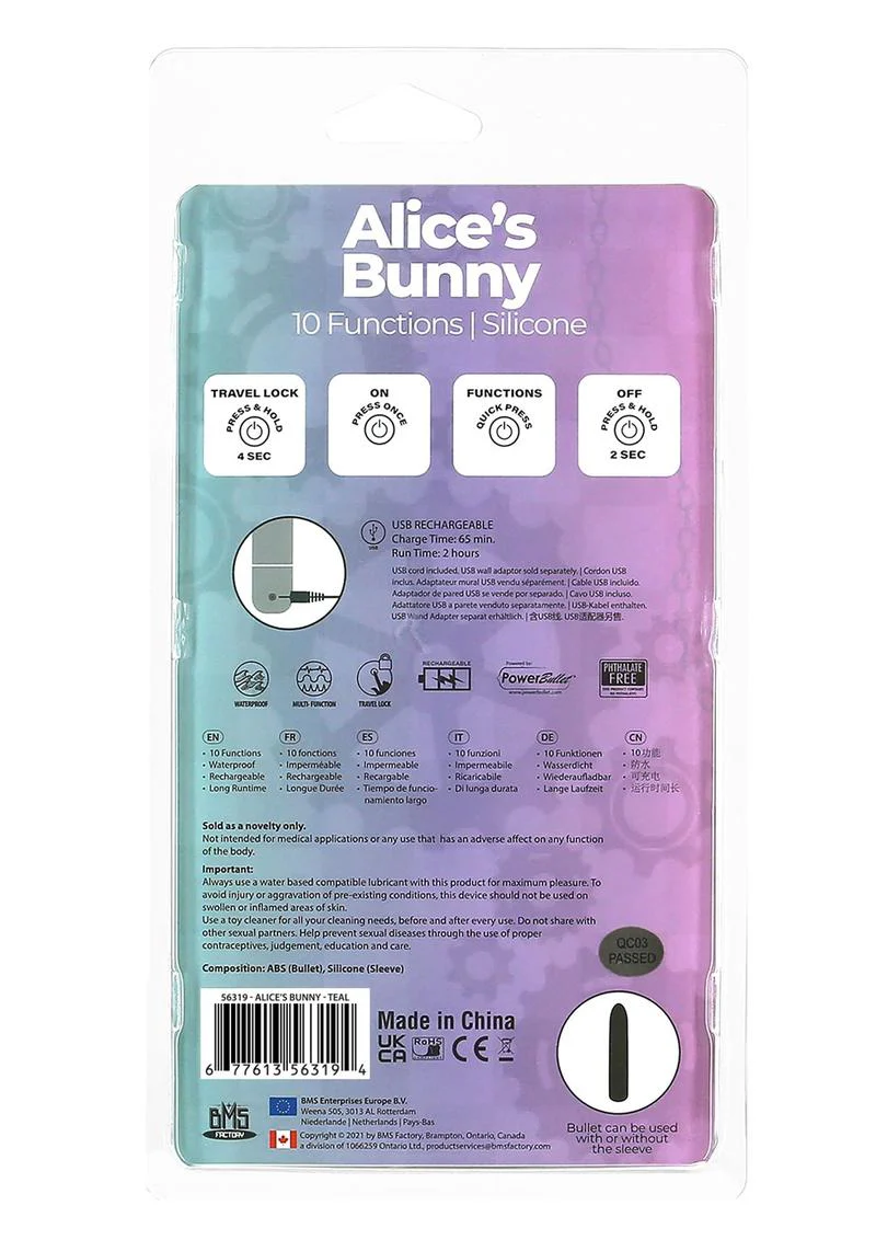 Powerbullet Alice's Bunny Silicone Rechargeable Rabbit Vibrator - Image 4