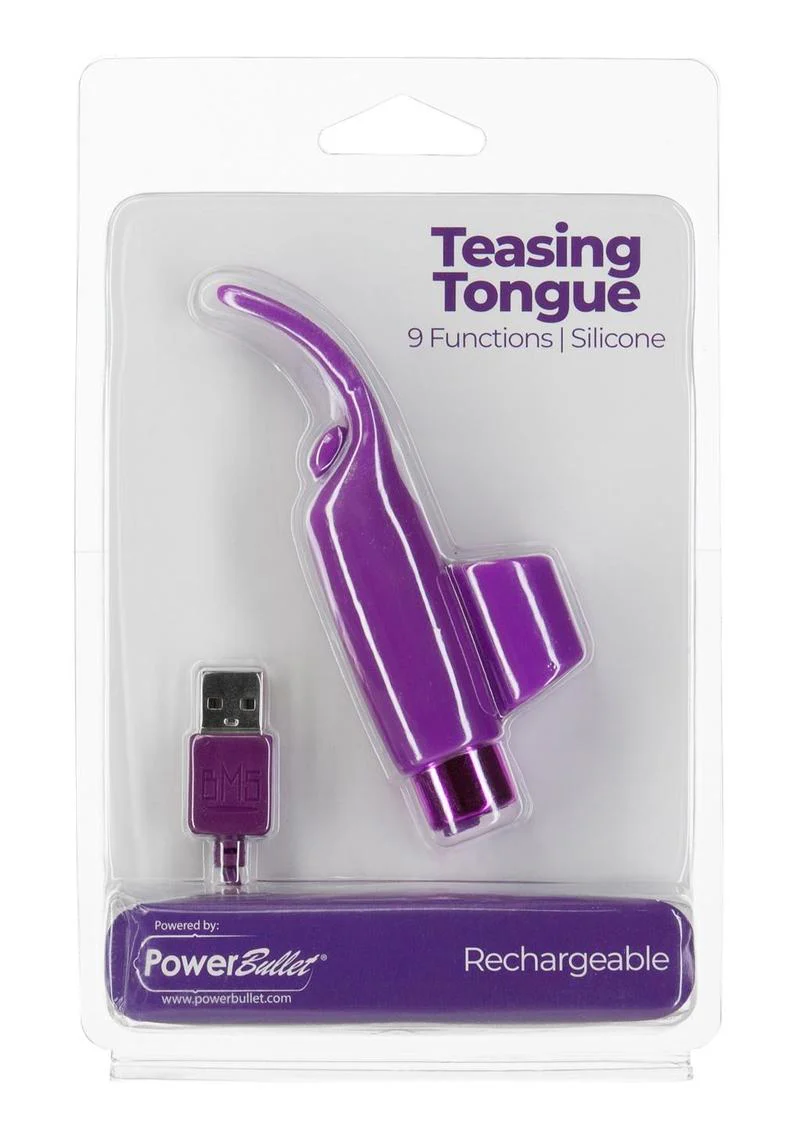 Powerbullet Silicone Teasing Tongue with Mini Rechargeable Bullet - Image 5