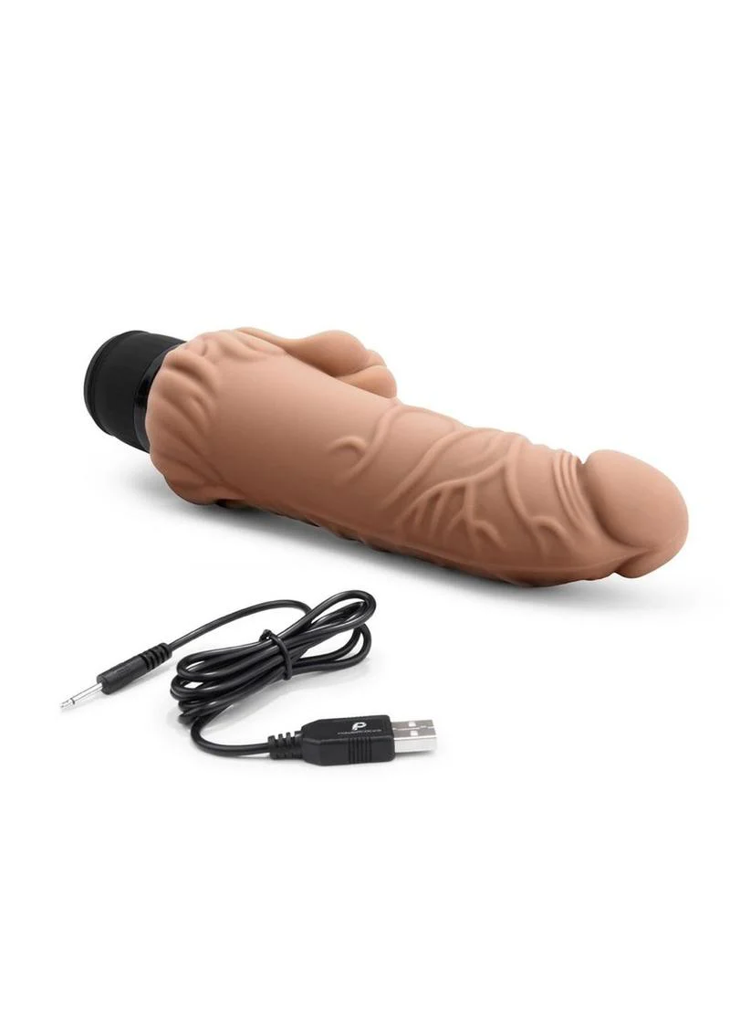 Powercocks Silicone Realistic Vibrator with Clitoral Stimulator - Image 9