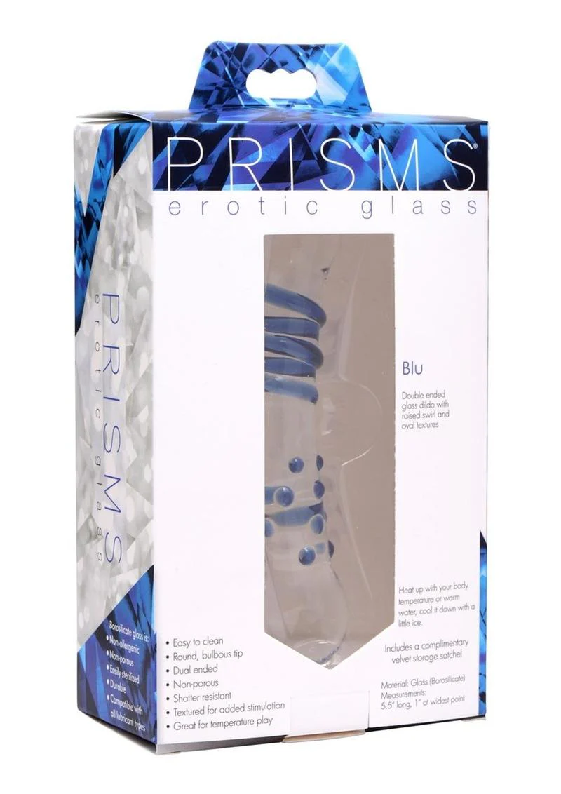 Prisms Blu Dual Ended Glass Dildo - Image 3