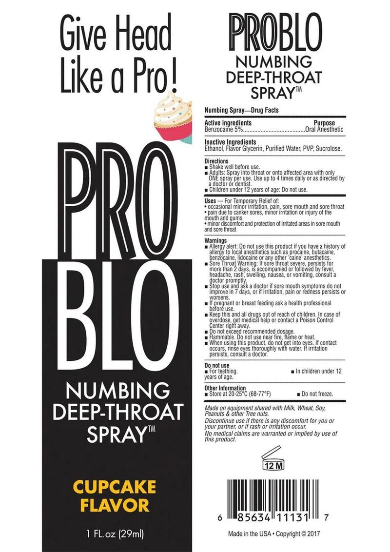 Problo Numbing Deep-Throat Spray 1oz - Cupcake - Image 3