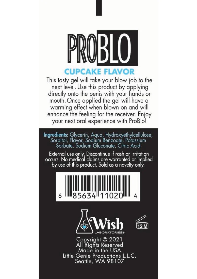 Problo Oral Pleasure Flavored Gel 1.5oz - Cupcake