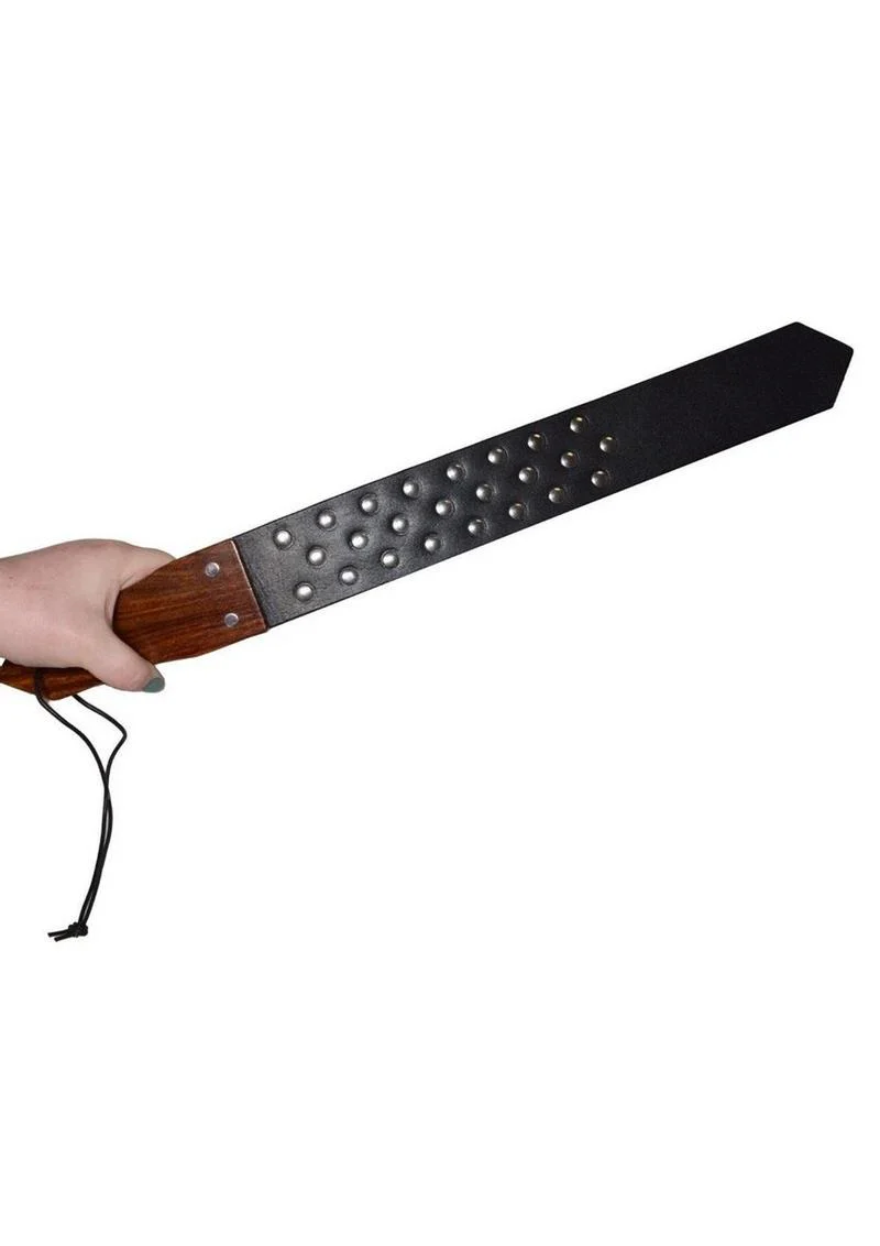 Prowler Red Leather and Wood Studded Paddle - Image 2