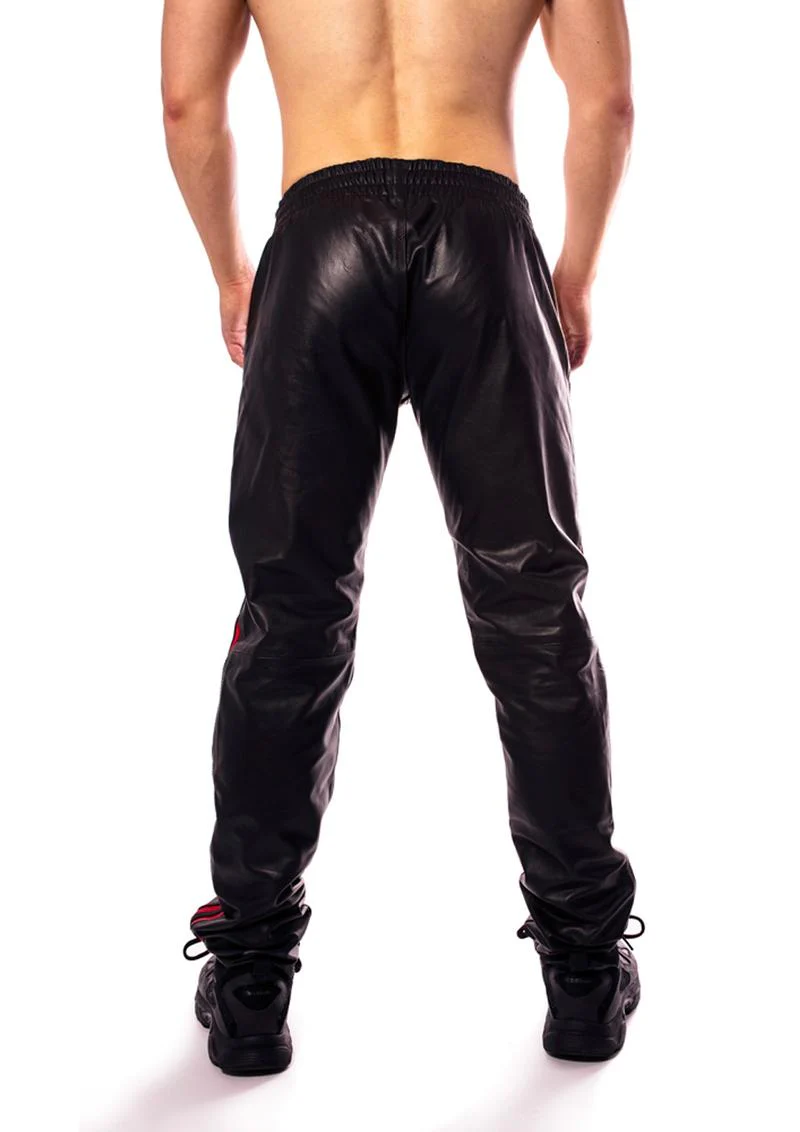 Prowler Red Leather Joggers - Image 12