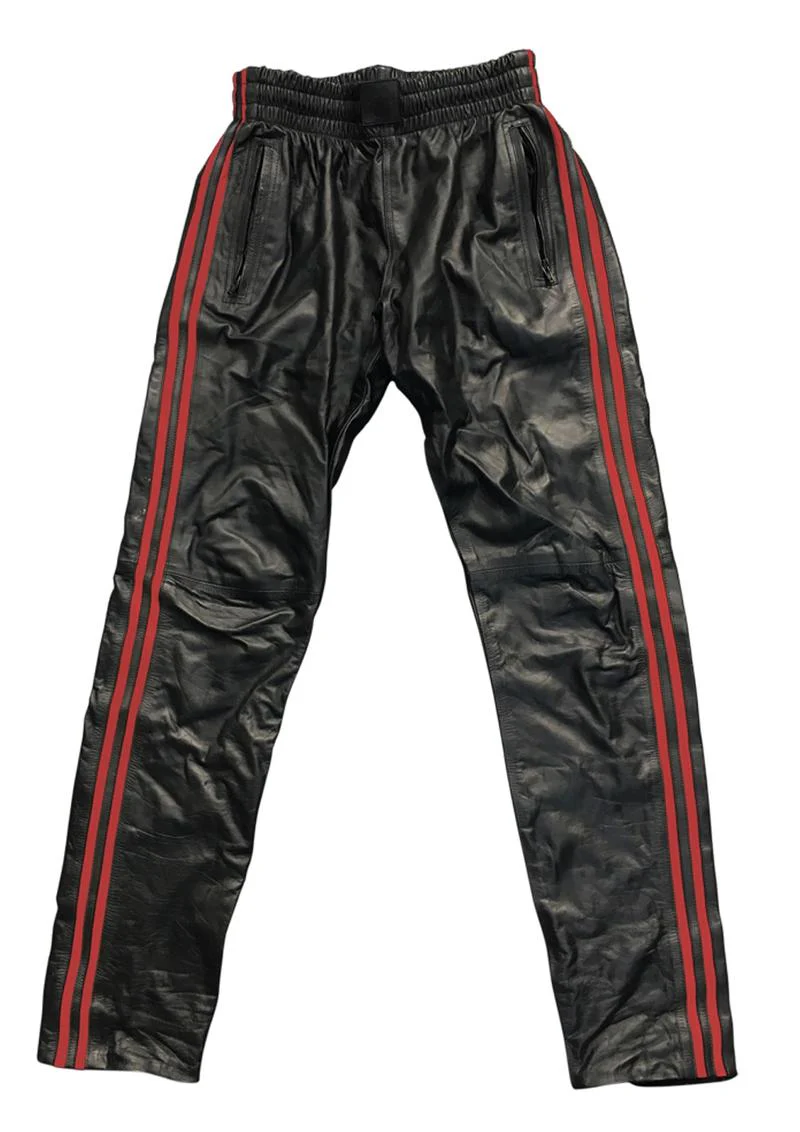 Prowler Red Leather Joggers - Image 5