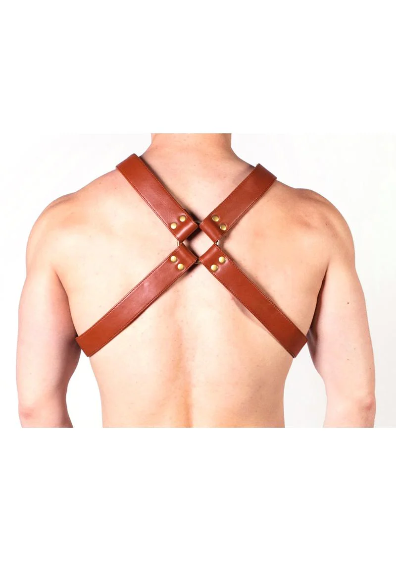Prowler Red X Chest Harness - XXLarge - Brown/Brass - Image 2