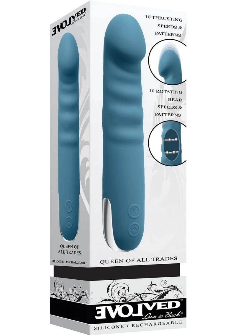 Queen Of All Trades - Rechargeable Silicone Dual Vibrator - Image 2
