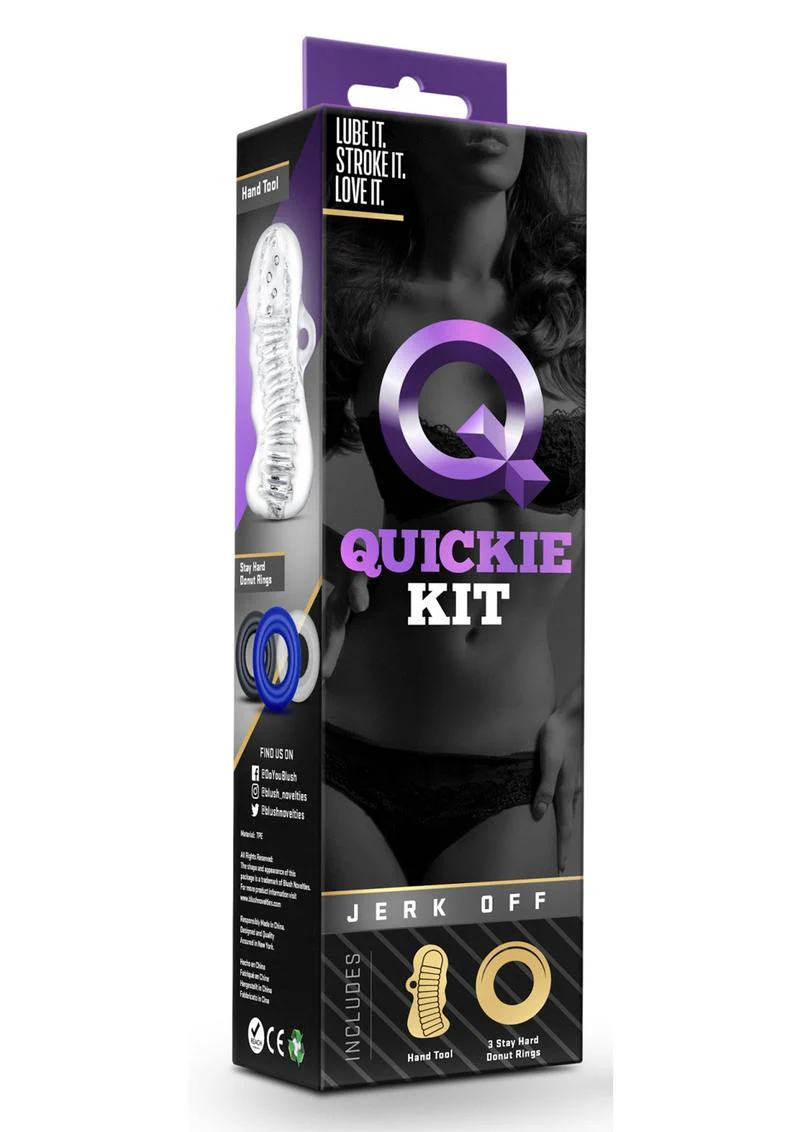 Quickie Kit Jerk Off Masturbator and Cock Rings - Multiple - Image 2