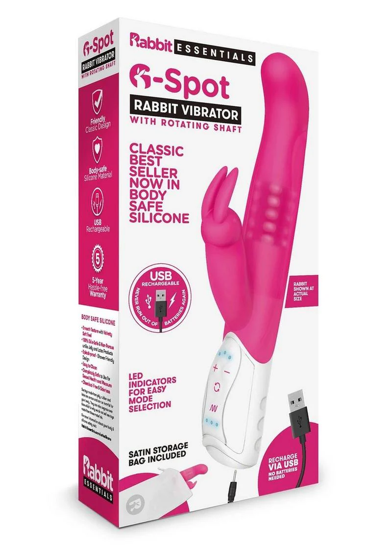 Rabbit Essentials Silicone Rechargeable G-Spot Rabbit Vibrator - Image 6