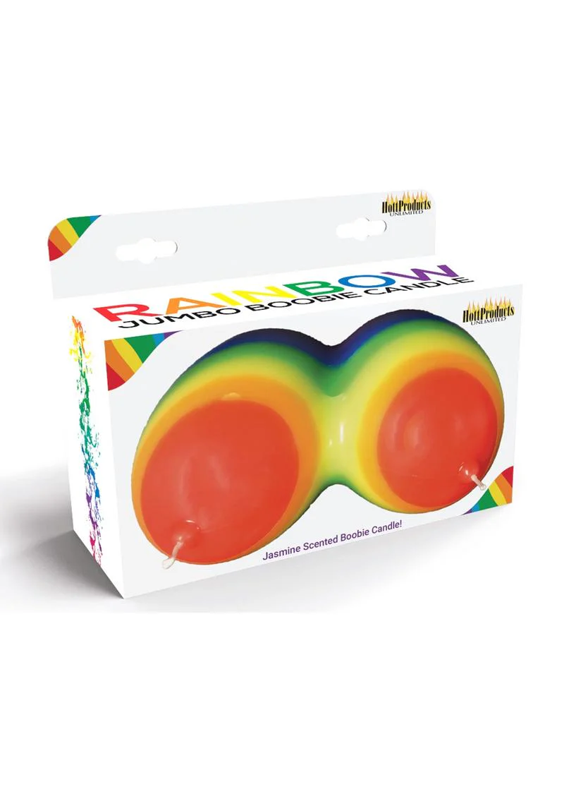 Rainbow Jumbo Boobie Candle - Jasmine Scented - Image 2