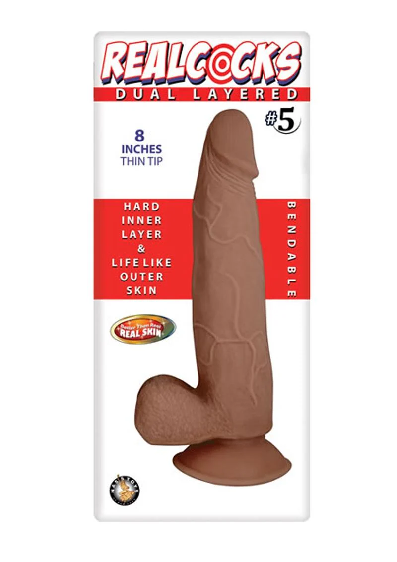 Realcocks Dual Layered #5 Bendable Dildo Thin Tip - Image 3