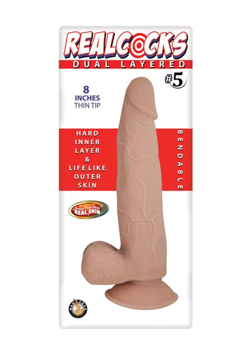 Realcocks Dual Layered #5 Bendable Dildo Thin Tip - Image 4