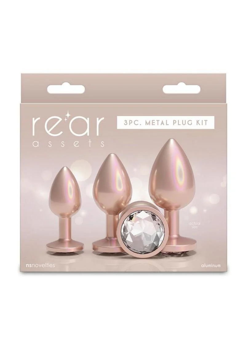 Rear Assets Tapered Trainer Chrome Plated Anal Plugs Kit - Image 15