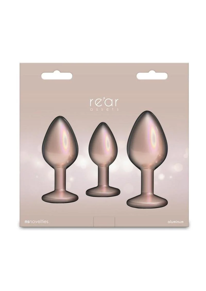 Rear Assets Tapered Trainer Chrome Plated Anal Plugs Kit - Image 17