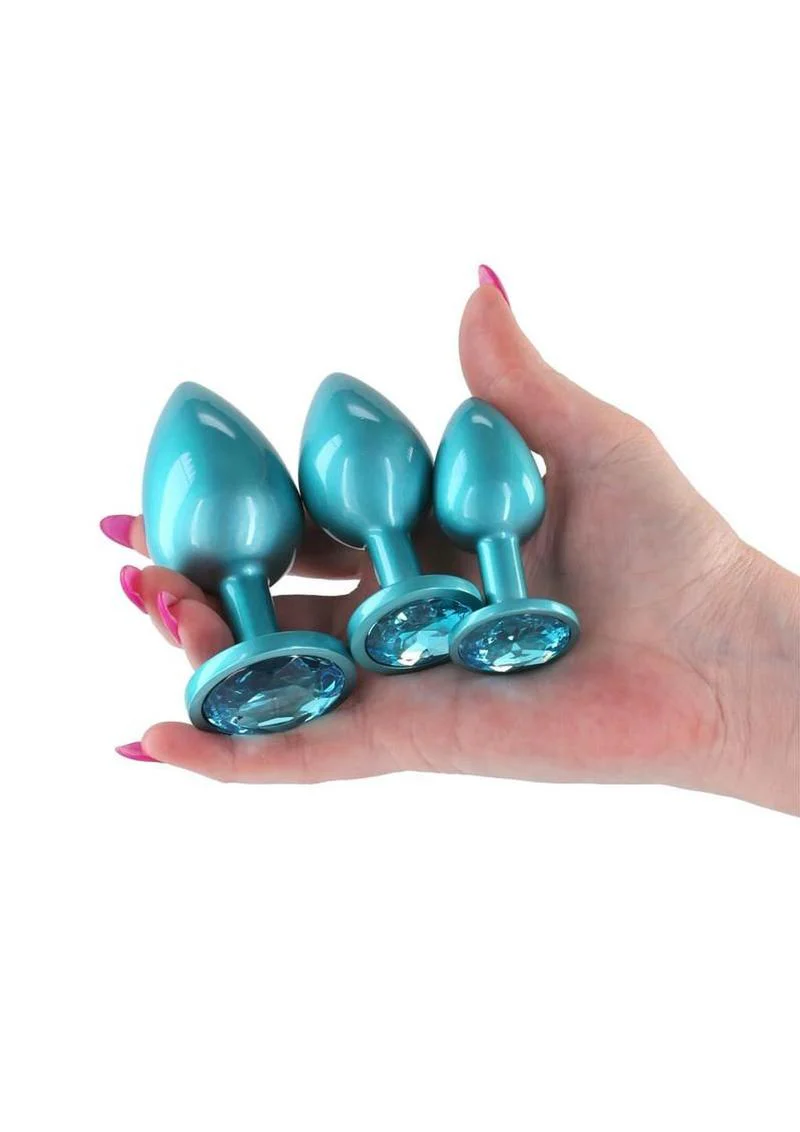 Rear Assets Tapered Trainer Chrome Plated Anal Plugs Kit - Image 19