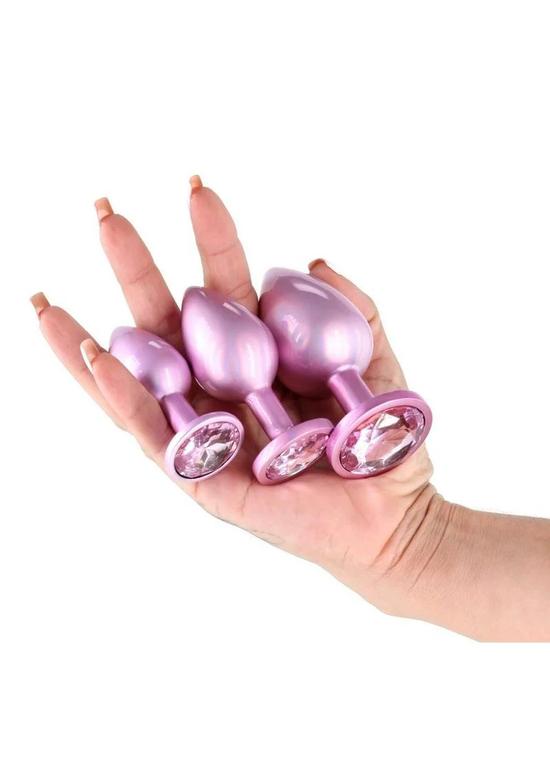Rear Assets Trainer Chrome Plated Anal Plugs Kit (3pc Set) - Iridescent - Image 3